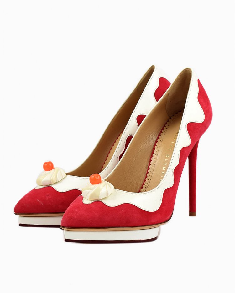 靴 Charlotte Olympia SAPATO CHARLOTTE OLIMPYA COURO MARMORIZADA GELO 36 : Marcas